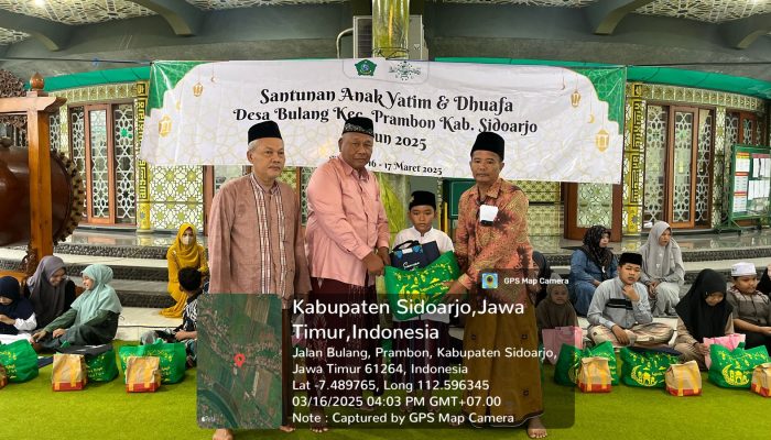 Kepala Desa Bulang Berikan Santunan ke Anak Yatim dan Duafa Pada Malam Nuzulul Qur’an