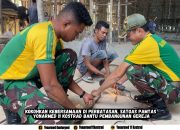 Kokohkan Kebersamaan di Perbatasan Satgas Pamtas Yonarmed 11 Kostrad Bantu Pembangunan Gereja