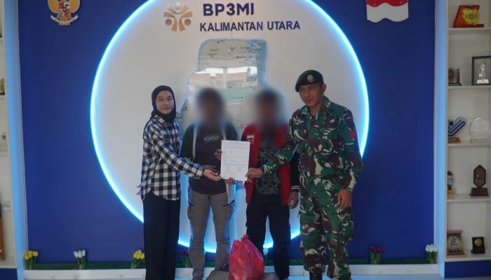 Satgas Pamtas Yonarmed 11 Kostrad Gagalkan Pemberangkatan Dua CPMI Ilegal ke Malaysia