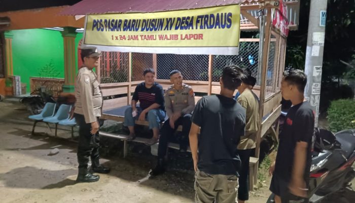 Polres Sergai Tingkatkan Patroli Malam dan Tinjau Pos Sat Kamling Demi Keamanan Warga