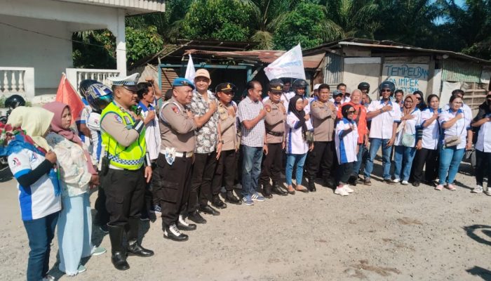 Kapolres AKBP Jhon Sitepu bersama 88 Personelnya Meninjau Unjuk Rasa Peringatan Hari Buruh Internasional