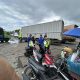 Aiptu I Gede Eka Giat Patroli Pemantauan Truk Yang Keluar Masuk Pelabuhan ASDP Ketapang Banyuwangi