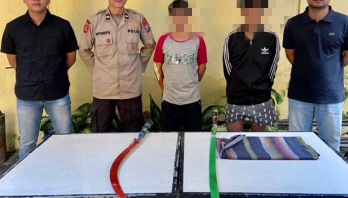 Operasi Pekat II Semeru 2025, Polisi Amankan Dua Remaja Hendak Tawuran di Jalan Bulaksari Surabaya.