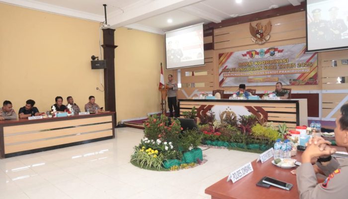 Polres Lamongan Gelar Rakor Eksternal Jelang Bulan Suro, Satgas Sentot Prawirodirjo Dikukuhkan