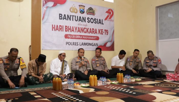 Peringatan Hari Bhayangkara ke-79 Polres Lamongan Wujudkan Kepedulian Melalui Bakti Sosial