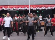 Polres Lamongan Gelar Olahraga Bersama Dalam Rangka Hari Bhayangkara ke 79