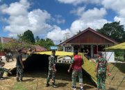 Personel Pos Kotis Satgas Yonif 763/SBA Bantu Penyiapan Anniversary Klasis Aifat Ke-8 di Kabupaten Maybrat