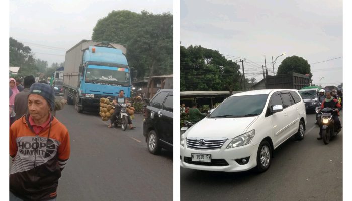 Kepadatan Lalu Lintas Yang Mengarah Ke Pasar Jalan Raya Ranuyoso Lumajang