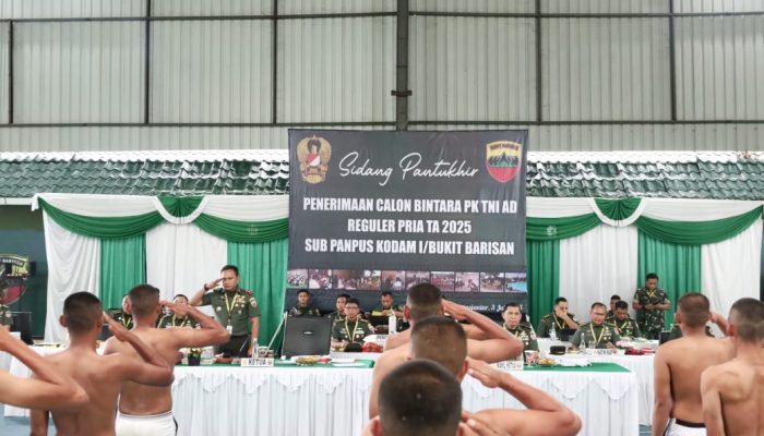 Pangdam I/BB Pimpin Sidang Pantukhir Caba PK TNI AD TA 2025, 1.463 Peserta Ikuti Seleksi Tingkat Pusat