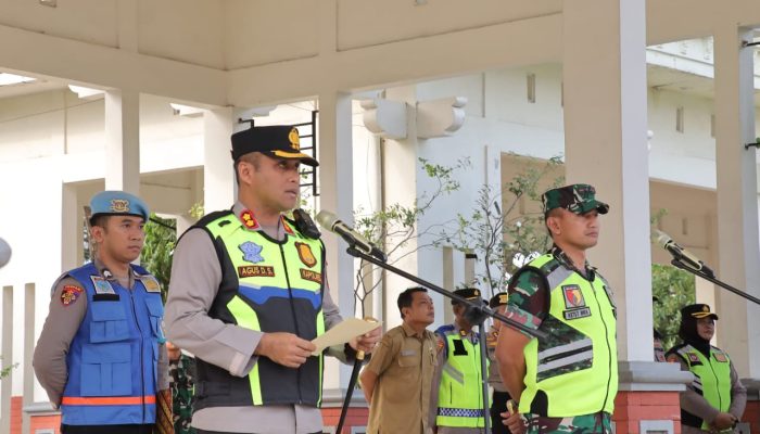 Polres Lamongan Gelar Apel Pengamanan Pengesahan Warga Baru PSHT 2025