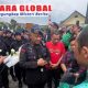 Ratusan Ojol Demo di Depan Mako Brimob Polda Sumut