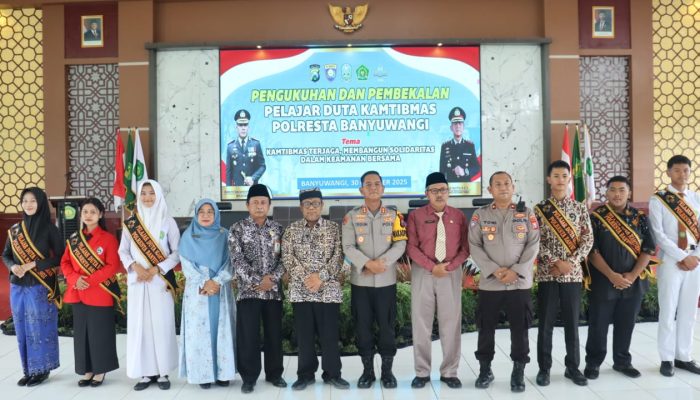 Polresta Banyuwangi Kukuhkan 280 Pelajar Jadi Duta Kamtibmas 2025