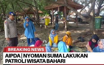 Aipda I Nyoman Suma Lakukan Patroli Wisata Bahari Di Pantai Bangsring Underwater
