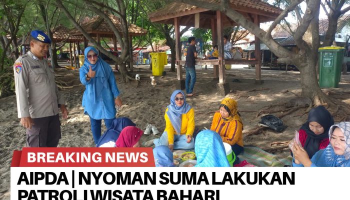 Aipda I Nyoman Suma Lakukan Patroli Wisata Bahari Di Pantai Bangsring Underwater