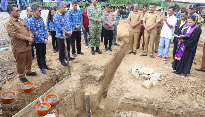 Pemerintah Kabupaten Tapanuli Utara Apresiasi Peletakan Batu Pertama Gerai Koperasi Desa Merah Putih Di Desa Sidagal