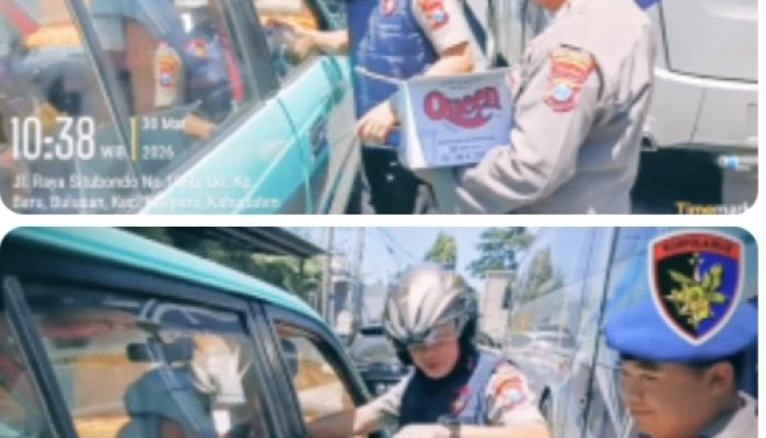 Personel Satpolairud Resta Banyuwangi Gerak Cepat Tangani Kemacetan Panjang Di Depan Mako Satpolairud