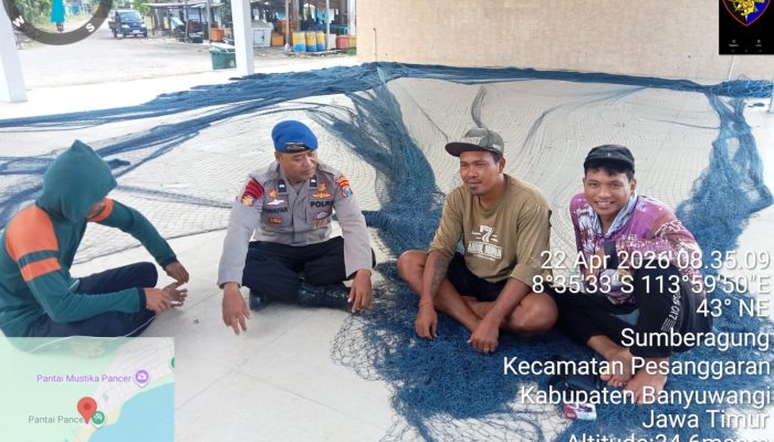 Aipda I Wayan Wedhana Berikan Himbauan Kepada Para Nelayan Untuk Selalu Waspada Terhadap Perubahan Cuaca