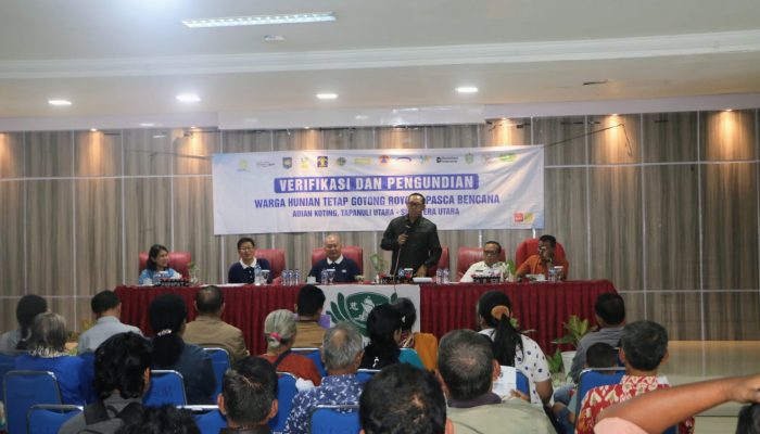 Bupati Tapanuli Utara Pimpin Verifikasi Pengundian 70 Unit Hunian Tetap Kampung Parsaoran Nauli Kecamatan Adiankoting