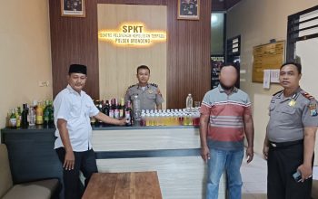 Ratusan Botol Miras Ilegal Termasuk Arak serta “Es Moni” Diamankan Polsek Brondong