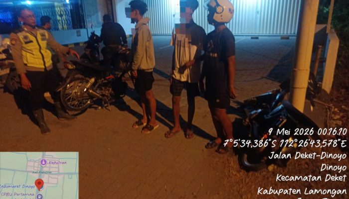 Polsek Deket Tindak Lanjuti Laporan 110 Aksi Balap Liar Depan SPBU, Motor Tanpa Plat serta Knalpot Brong Diamankan