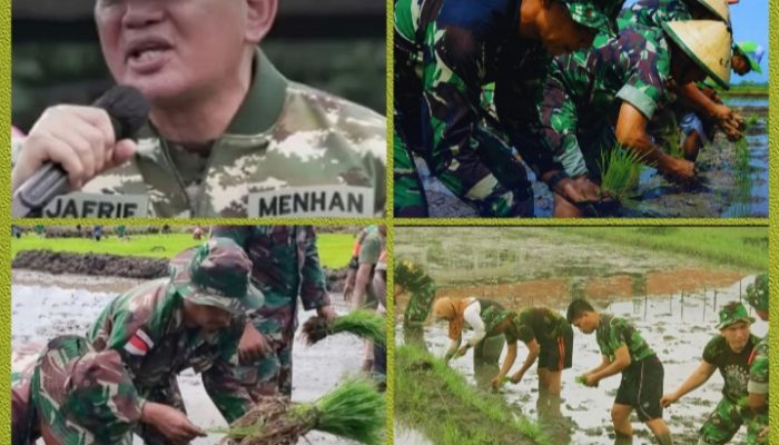 Prajurit TNI Bertani Mendukung Program Swasembada Pangan