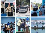 Prabowo Ikut Menarik Jala Di Tambak Udang Kebumen