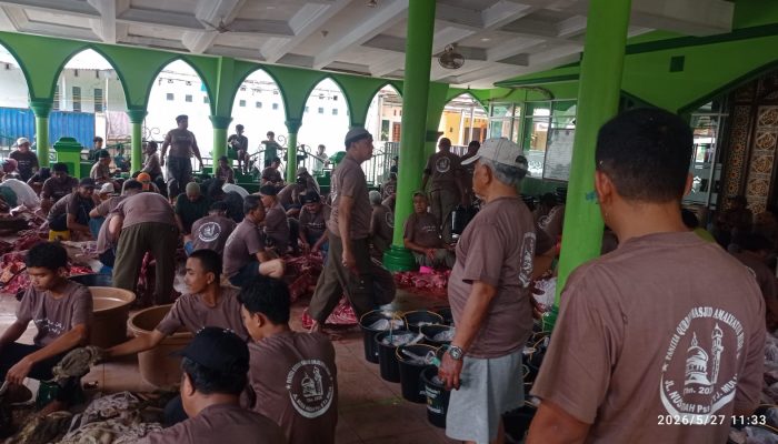 Pelaksanaan Kurban Idul Adha 1447 H di Masjid Amalyatul Huda Berjalan Tertib dan Lancar