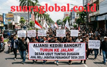 Aliansi Kediri Bangkit Turun ke Jalan Desak Usut Tuntas Dugaan Jual Beli Jabatan Perangkat Desa 2023