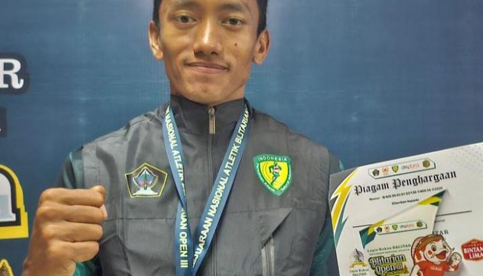 Anggota Polsek Solokuro Polres Lamongan Raih Medali Emas di Kejuaraan Nasional Atletik Blitarian Open III 2026