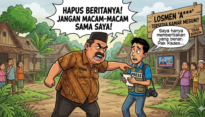 Gegara Losmennya Masuk Narasi Berita Oknum Kades Intimidasi Wartawan